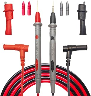 Eiranoly Multimeter Test Leads Kit 1000V 20A 40.5in - Gold-Plated Sharp Probes, Silicone Cables & Alligator Clips for Fluke, Klein, AstroAI
