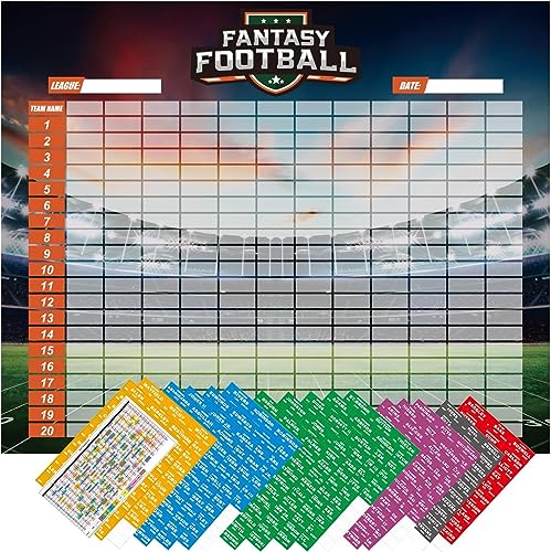 KIKIGO 2026 Fantasy Football Draft Board Kits 12 Team 20 Round 500+ Labels
