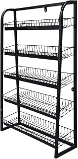 5-Tier Wall-Mounted Snack Display Shelf for Cashier Desk, Beveled Wire Storage Rack for Convenience Store, Boutique, and Stationery Shop – Ideal for Organized Merchandising