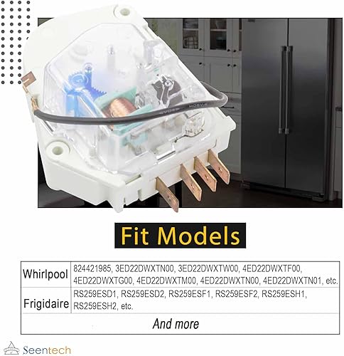 Miniatura 3 de Seentech W10822278 Temporizador de descongelación para refrigerador fácil de instalar, compatible con refrigeradores y congeladores Whirlpool