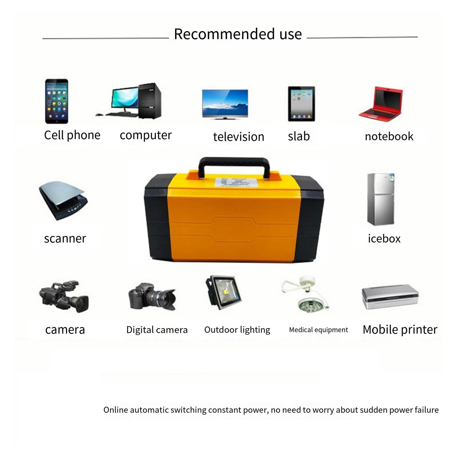 Générateur de Puissance Mobile Onde sinusoïdale Pure 500W Chargeur de Batterie Centrale 220V Camping en Plein air Alimentation de Secours,31AH