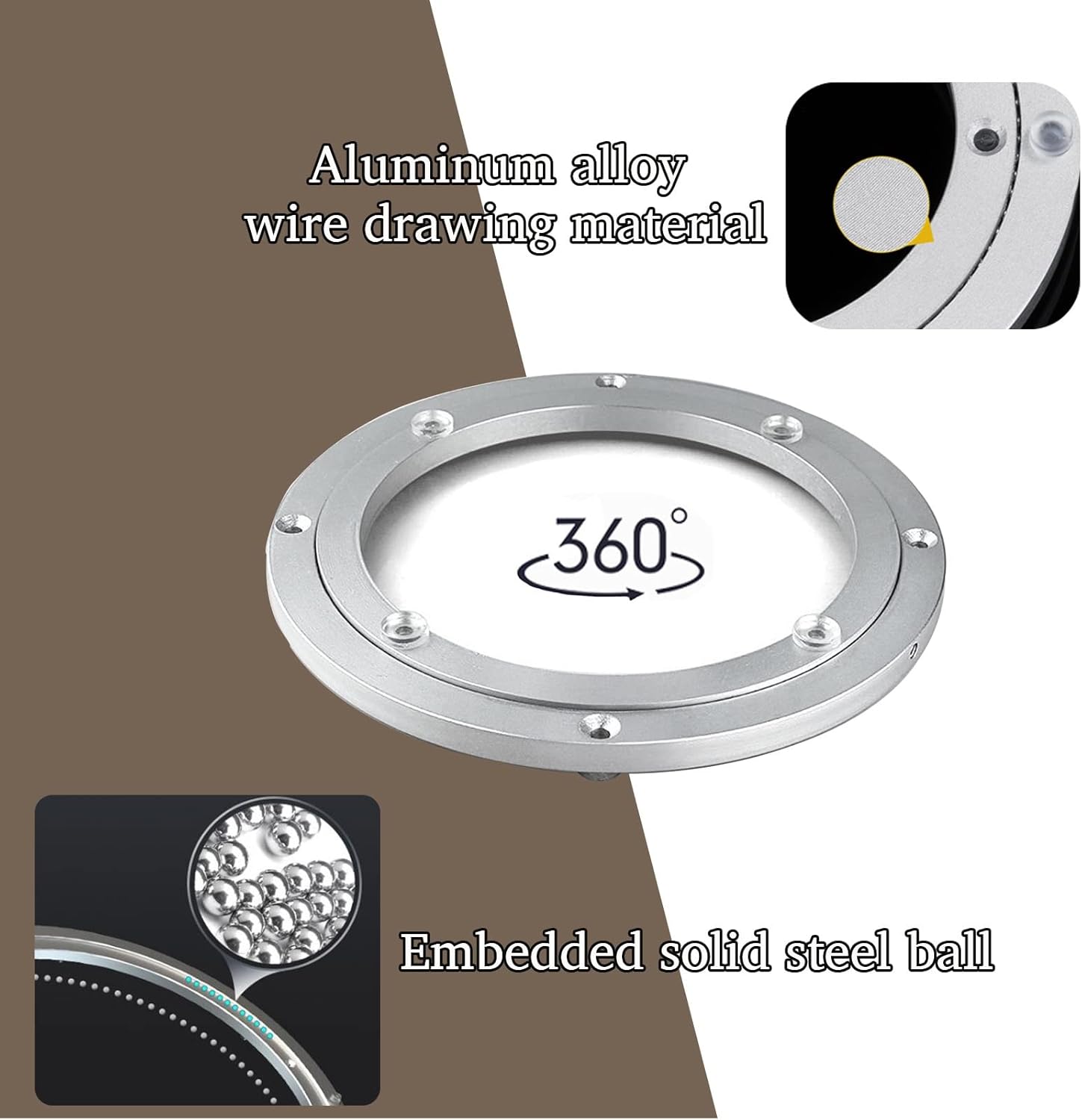 Heavy Duty 360° Rotating Turntable Base - Smooth Aluminium Alloy Bearing for Kitchen & Dining Table, 8-28 Inch, Ideal for Easy Serving & Organization, 1 Piece,28 inches (680mm)