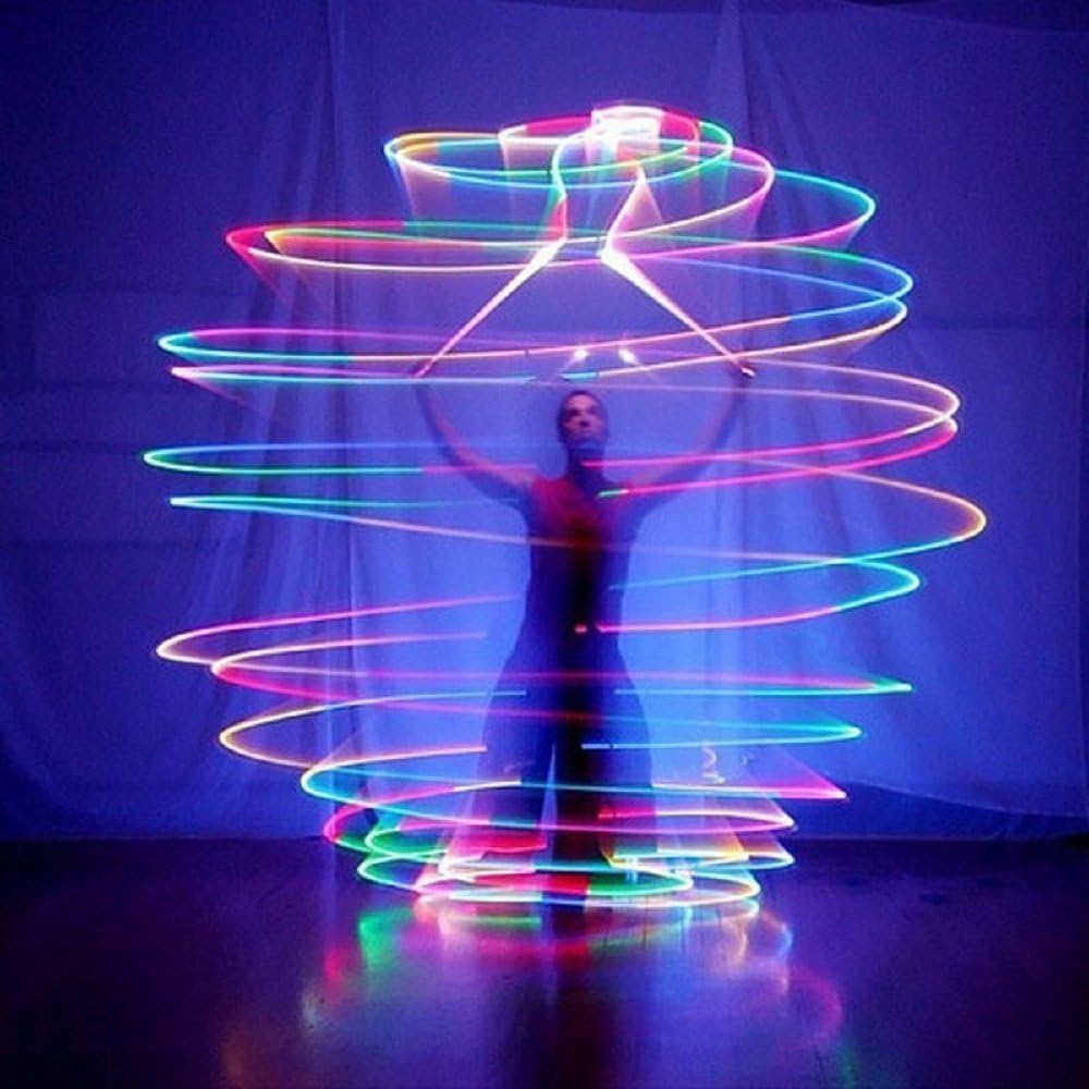 Wannabuy® 1 Pair LED POI Thrown Balls for Professional Belly Dance Level Hand Props