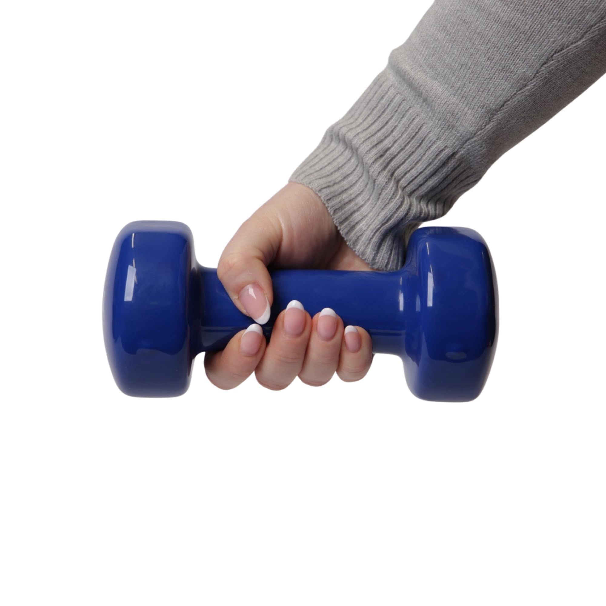 Vinyl Dumbbell Weights, 2 X 3KG - Blue - Image 2