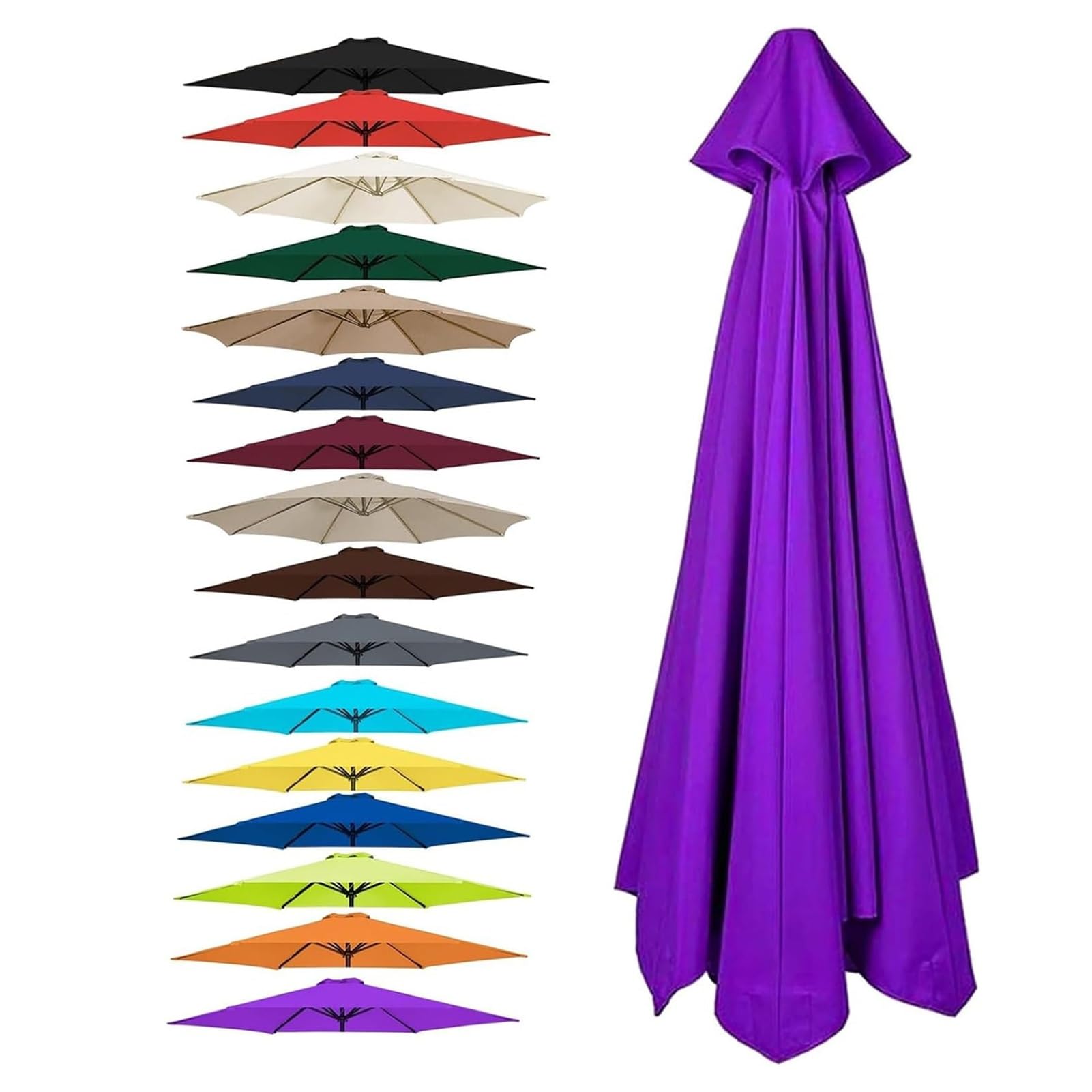 Rénovez votre parasol usé avec la housse de rechange 6 baleines imperméable violette 2.7M