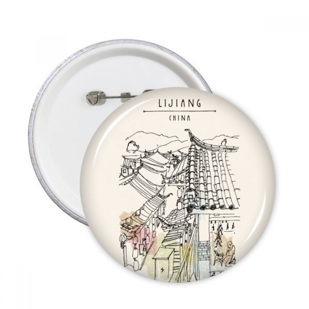Cadeau chanta badge Lijiang broche bouton multicolore