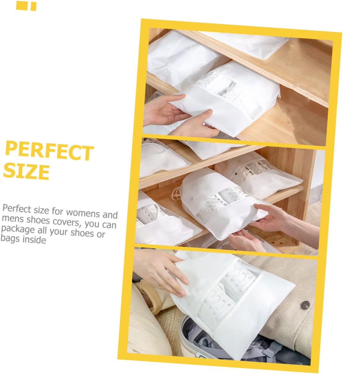 CALLARON 12pcs Travel Shoes Pouch Shoe Storage Bag Organizer for Home Bedroom Living