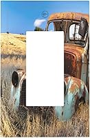 Vista 119 de Cubierta de interruptor de luz de 3 cuadrillas con diseño de flores azules púrpuras, cubierta de placa de pared de triple palanca, arbustos florales