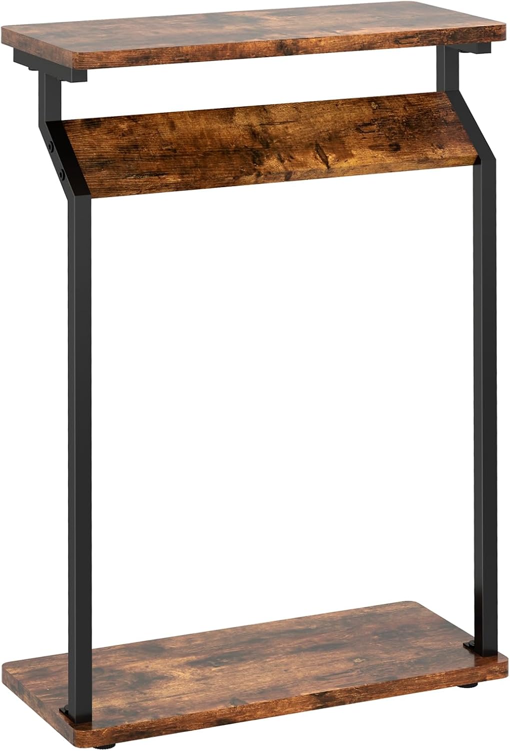 Livofloral Narrow Side Table for Small Spaces, End Table for Couch, Slim Couch Tray Tables, Skinny Thin End Tables for Living Room, Bedroom, Rustic Brown