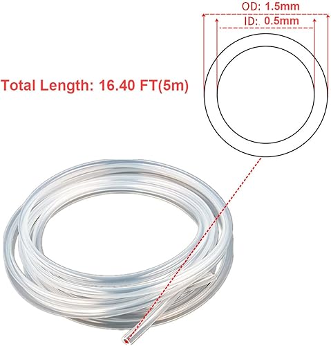 Miniatura 14 de TOP-VIGOR Tubo de silicona de 1/8 pulgadas de diámetro interior x 13/64 pulgadas de diámetro exterior de 3.28 pies de longitud, tubo de goma