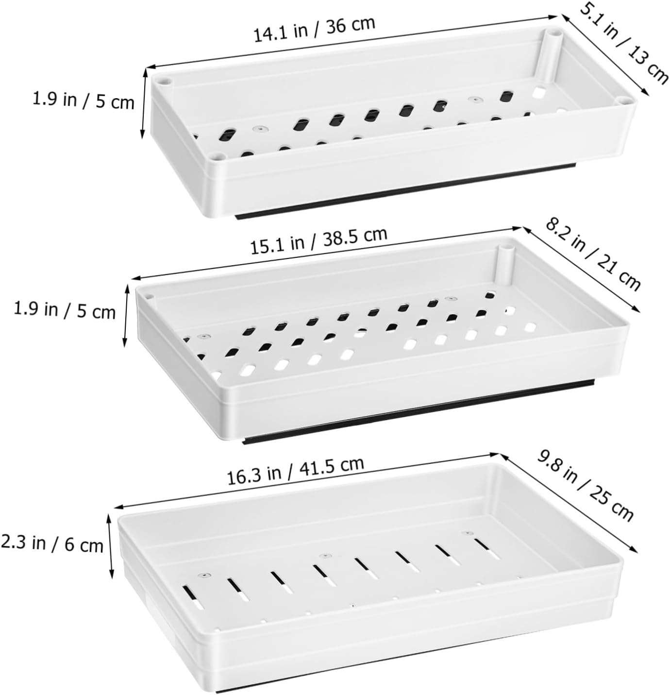 3pcs White Kitchen Pull-Out Shelf Organizer No Drilling Required Convenient Storage for Pantry Cabinets and Countertops Easy Installation Versatile Use Kitchen and Bathroom