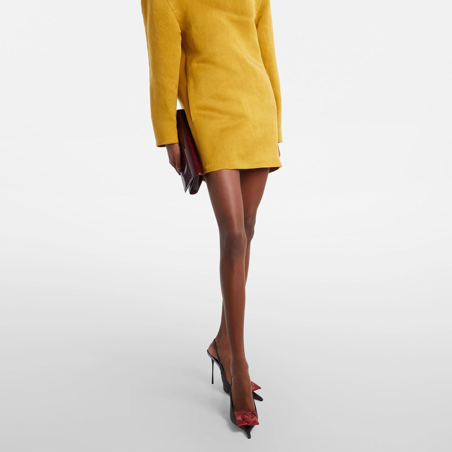 THESHY Women's Slingback High Heels Floral Appliqués Pointed Toe Slip On Satin Stiletto Pumps Fashion Party Dress Shoes for Women - Image 2