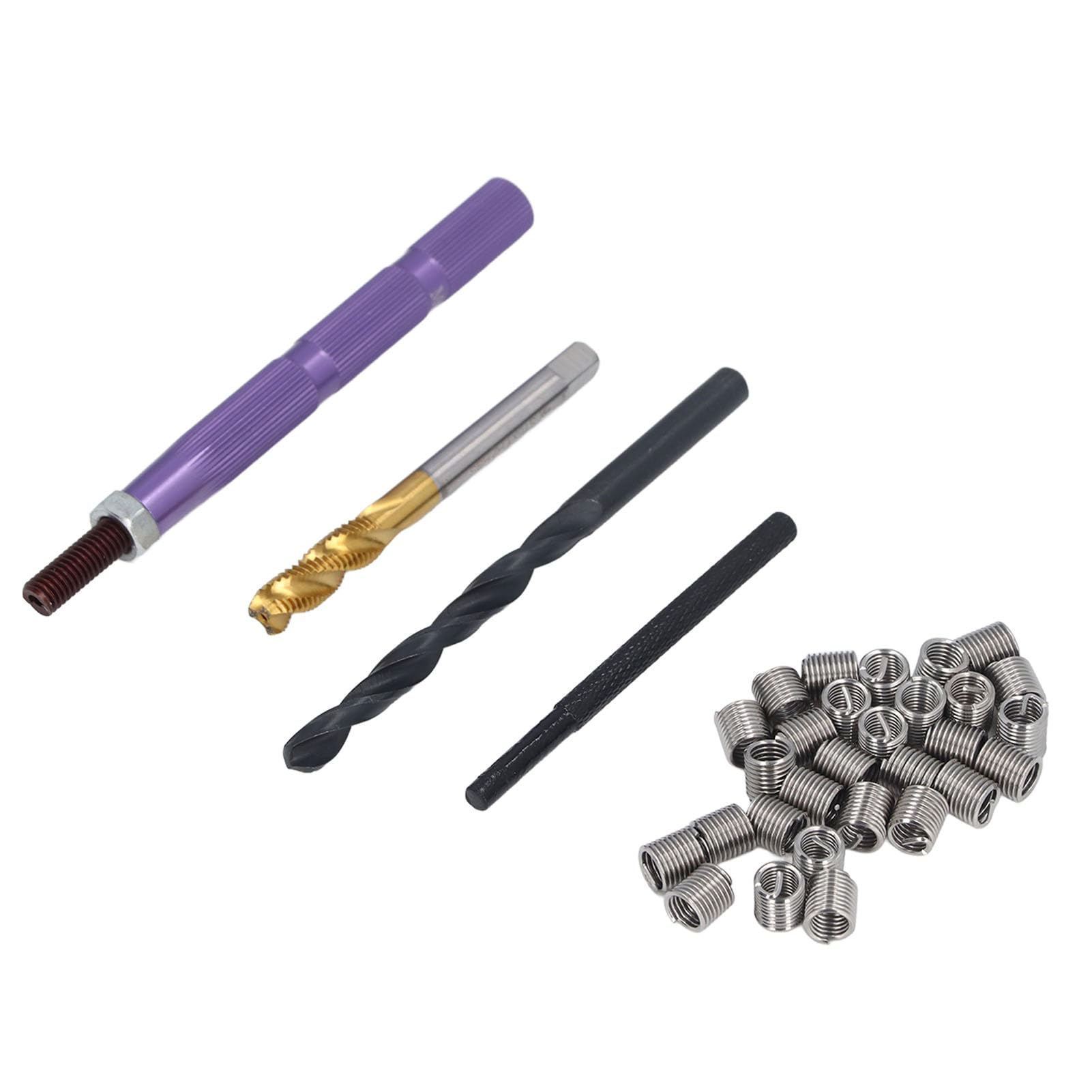 Fafeicy 34PCS Metric Thread Repair Kit 304 Stainless Steel Helicoil Type Screw Repair Sleeve Set M6 x 1.0 x 2D