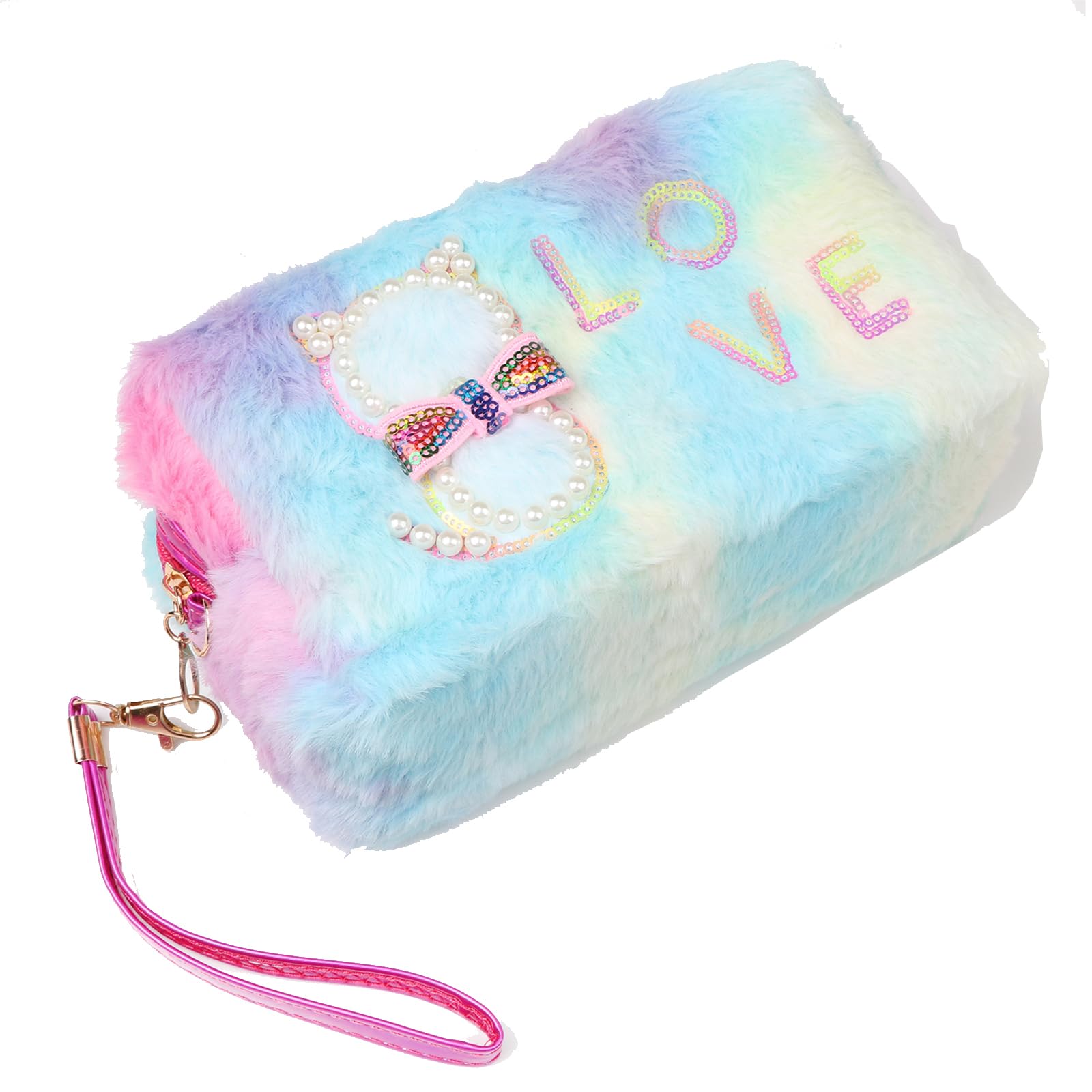 Travel Makeup Bag, Cosmetic Bag Make Up Organizer Case Beauty Makeup Lipstick Cosmetic Accessories Organizer, Small Travel Kit Storage Pouch (LOVE)