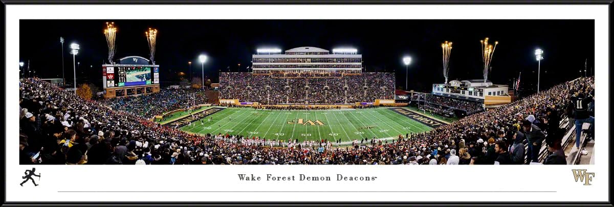 Wake Forest Football - 44x18-inch Double Mat, Deluxe Framed Picture by Blakeway Panoramas