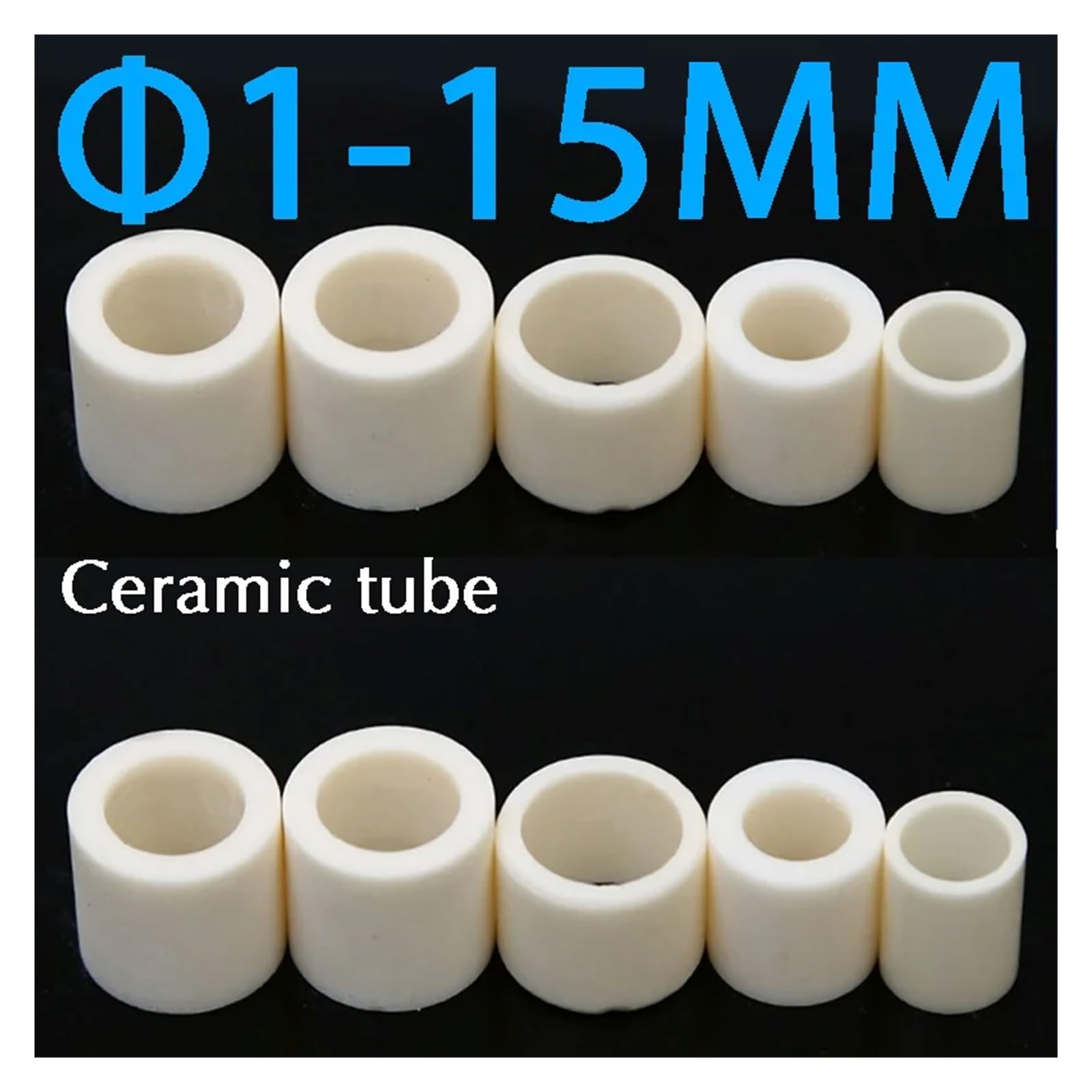 10pcs Alumina Ceramic Tube Spacer - Wear-Resistant Corundum Bushing for Thermocouple Protection(1x2.8x11)