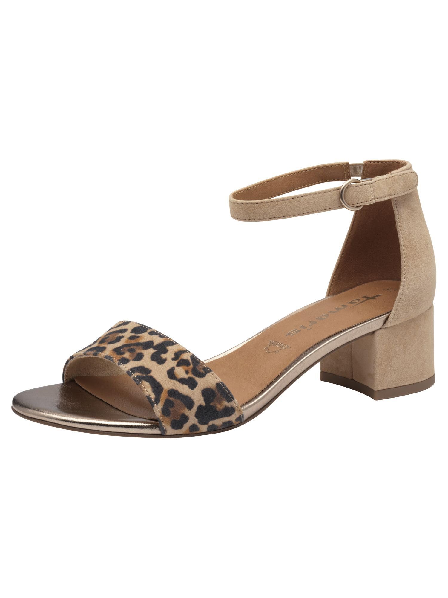 Tamaris Women's Block Heel Sandals, Leopard Comb, 6.5 UK