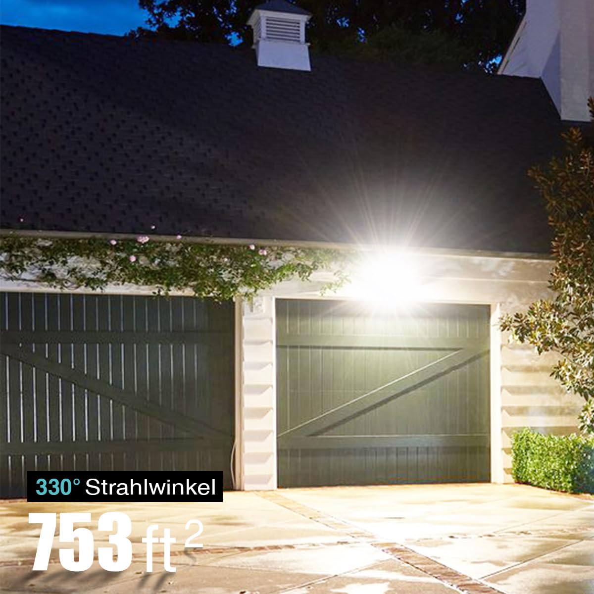 STASUN 60W LED Außenstrahler, 6000LM Superheller LED Außenstrahler, IP66 Wasserdicht, 6000K Tageslicht, 2 Strahler, Verstellbare Köpfe, Für Garten, Garage, Hof