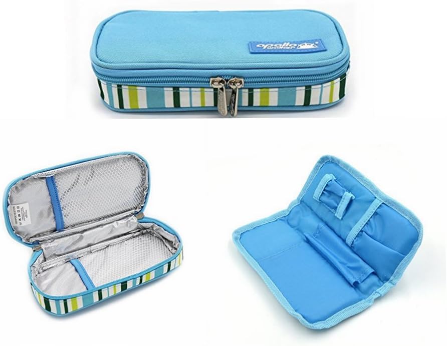 Insulin Cooler Travel Case and Epipen Case Portable,Diabetic Organizer Medical Cooler Travel Pack,Light Blue