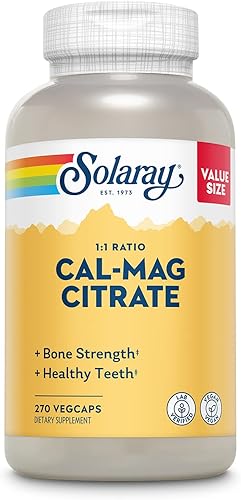 Miniatura 10 de Solaray Citrato de calcio y magnesio de 1000 mg de relación 11, suplemento de fuerza ósea, músculo, sistema nervioso y apoyo a la salud ósea,