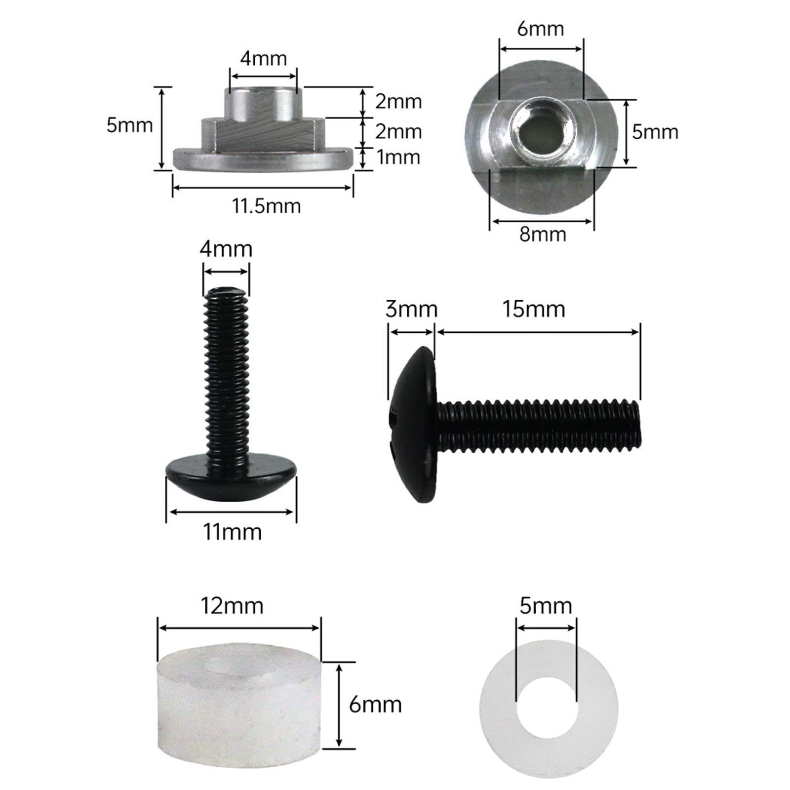 Fenteer Kit de visière de Hockey M4 4 pièces, Facile à Installer avec entretoises, pièces de Rechange, vis et écrous Robustes pour visière de Hockey