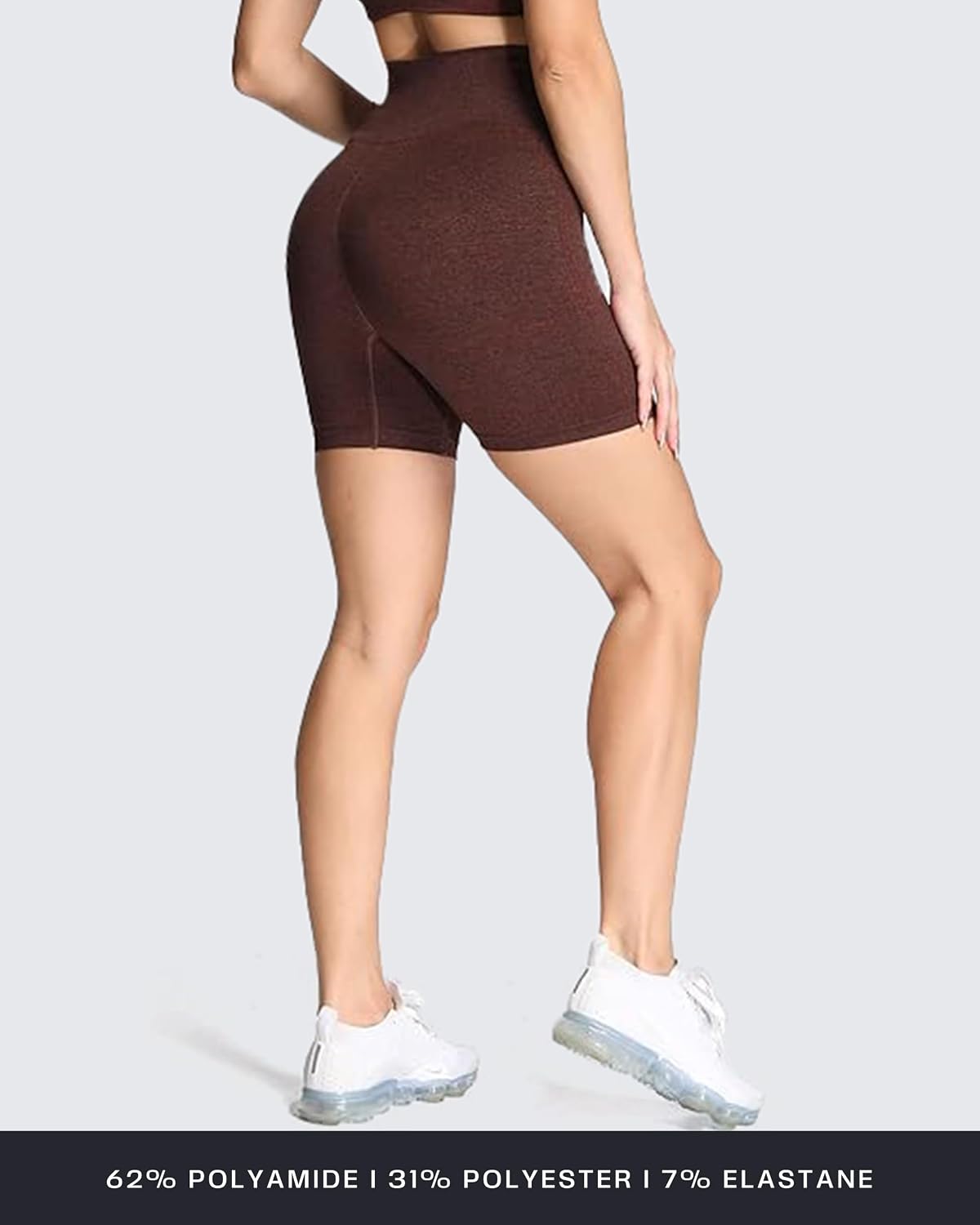 Aoxjox Seamless Workout Biker Shorts for Women High Waisted Exercise Athletic Gym Booty Running Yoga Short 5"