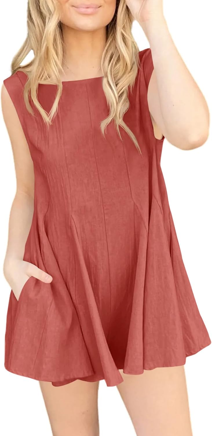 Cicy Bell Womens Summer Backless Rompers Dresses Babydoll Sleeveless Flowy Short Jumpsuit Casual Dressy Vacation Outfits - Image 2