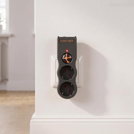 Tunçmatik Tsk19022 Current Protective Sockets, Black, 2-Piece 1050 Joules