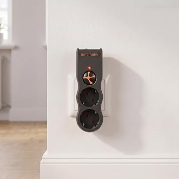 Tunçmatik Tsk19022 Current Protective Sockets, Black, 2-Piece 1050 Joules