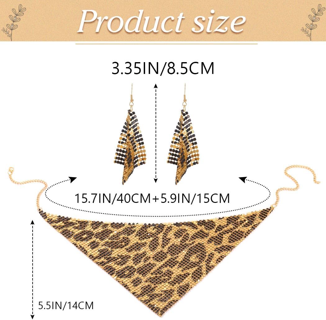 Sixexey Leopard Jewelry Set Black and Gold Leopard Print Necklace Earrings Jewelry for Women - Image 4