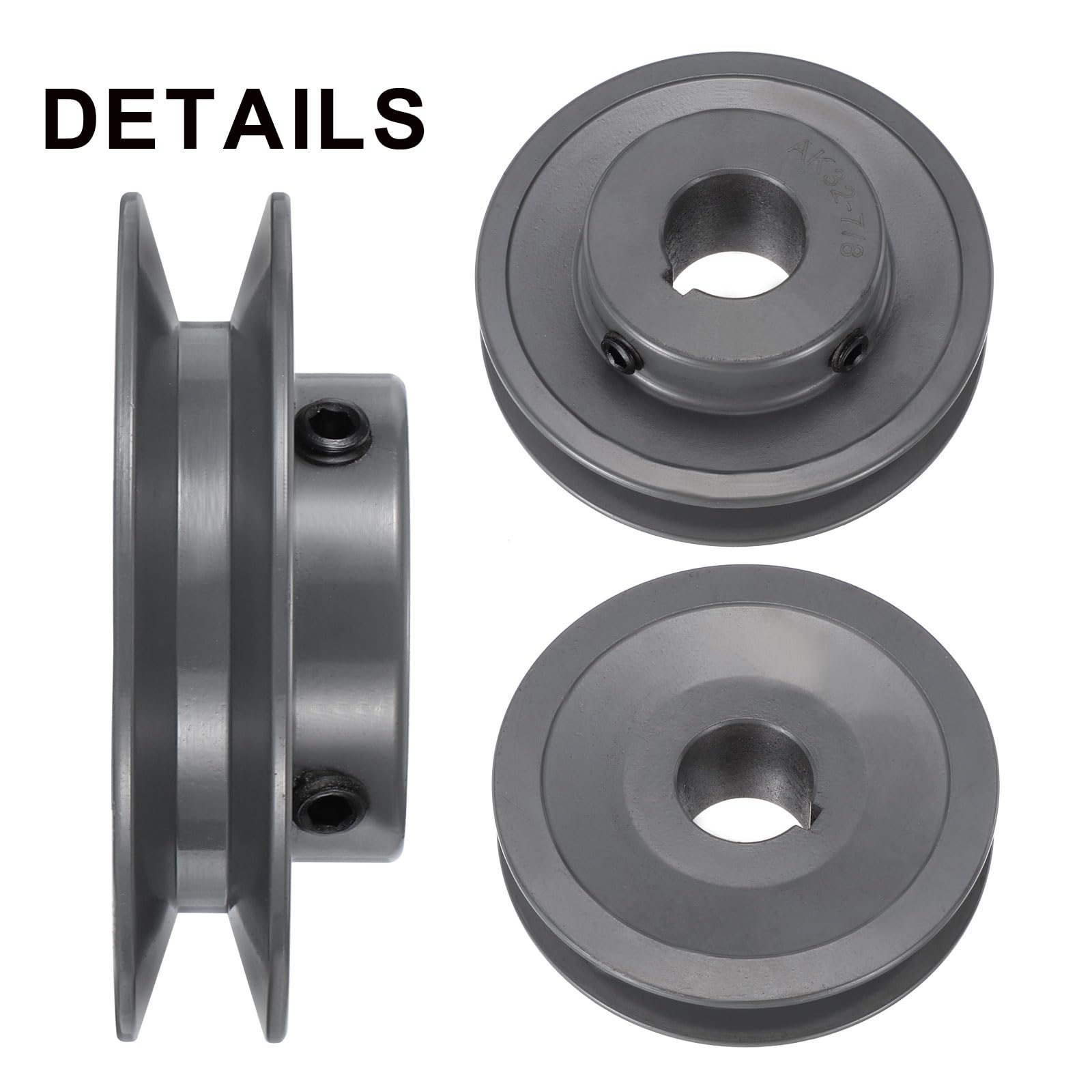uxcell AK32-7/8 V-Belt Sheave 7/8" Bore, 3.25" OD, Single Groove Web Sheave — Amazon image 3