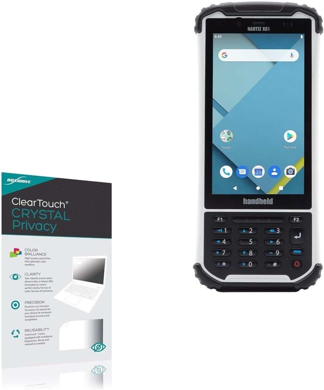 BoxWave Screen Protector Compatible with Handheld Nautiz X81 - ClearTouch Crystal Privacy (2-Pack), Privacy Screen Protector Flexible Film Clear