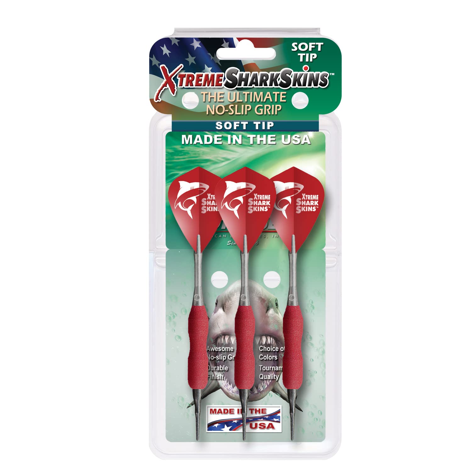 Bottelsen UltraGrip Xtreme SharkSkins Darts - Soft Tip (UG18S-2) (Red)