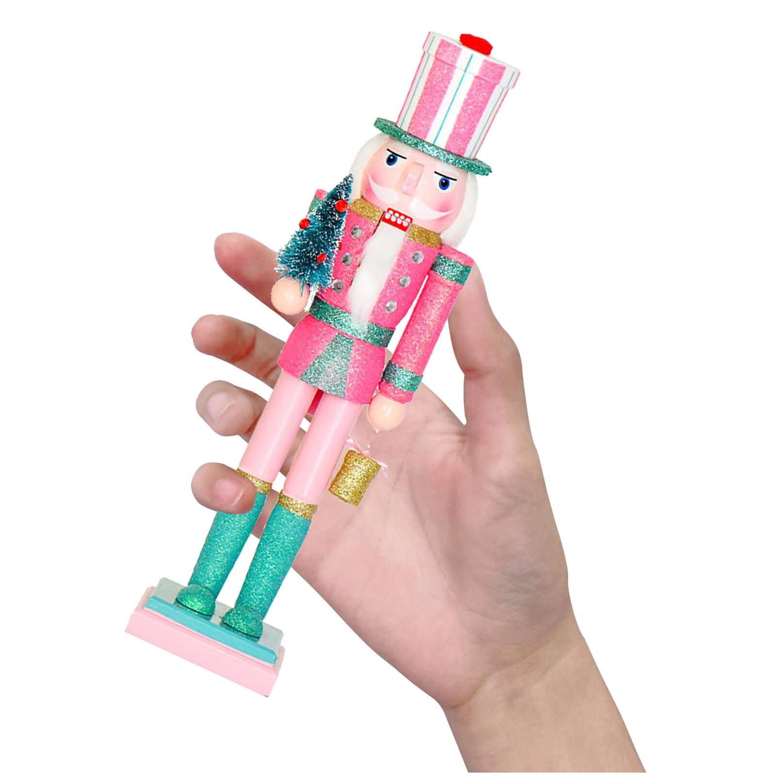 Nussknacker Holz Winterliche Nussknacker-Dekoration Traditioneller Nussknacker Nussknacker-Figur für Weihnachtsdeko Stehender Nussknacker-Ornament für Kamin und Regal