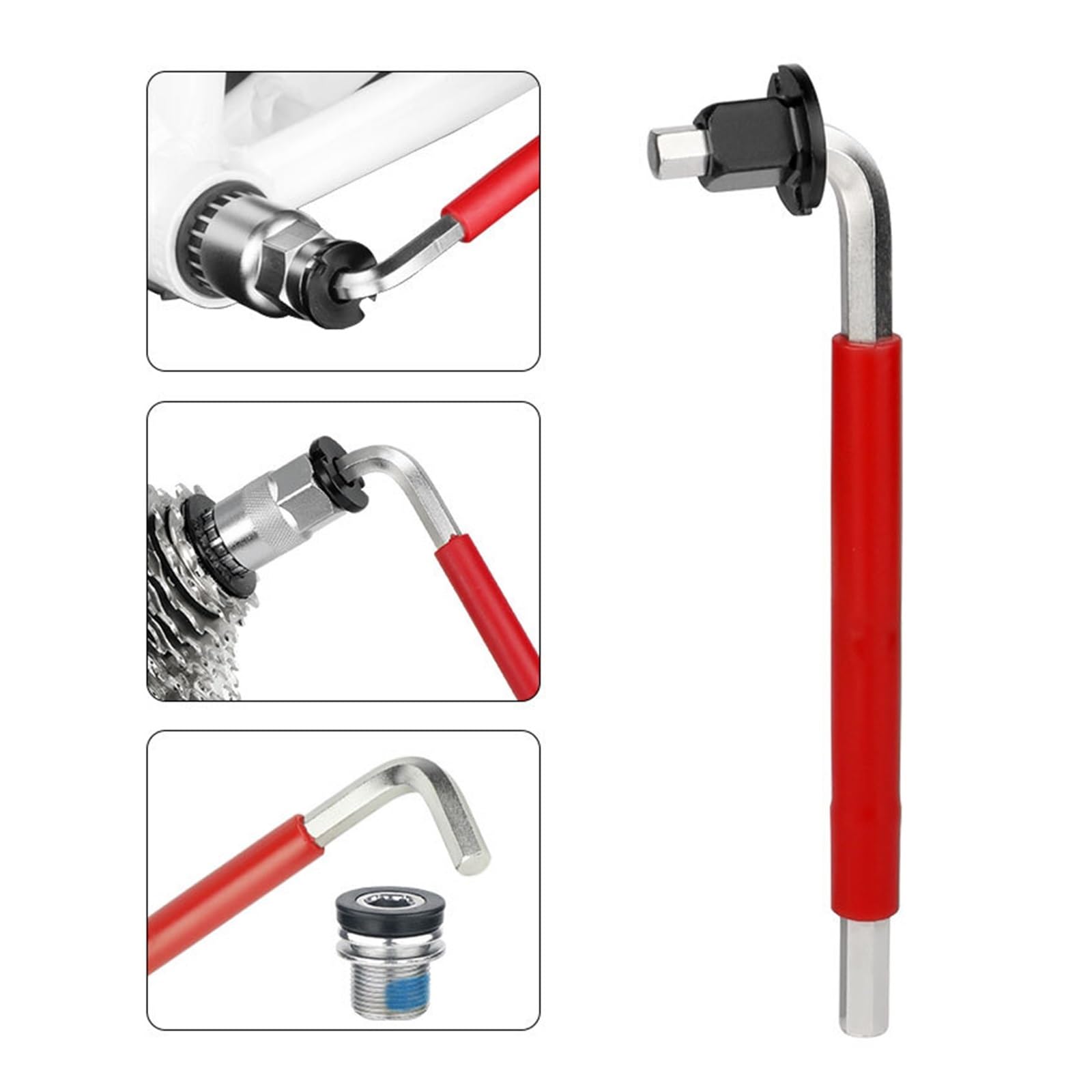 Llave de Pedal de Bicicleta Kit de Reparación Bicicletas Extractor Fondo BB Llave 20 Dientes Pedal Bicicleta manivela Herramienta Manga radios 8 vías