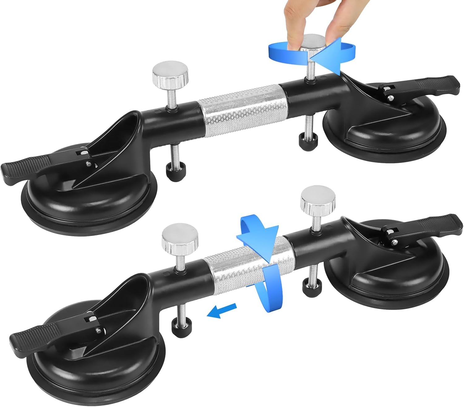 1 is broken****DEWINNER 2PCS Adjustable Granite Seam Setter with Vacuum Suction Cups for Seam Joining and Leveling, Countertop Installation Tool for Granite, Marble, Stone, Slab, and Glass