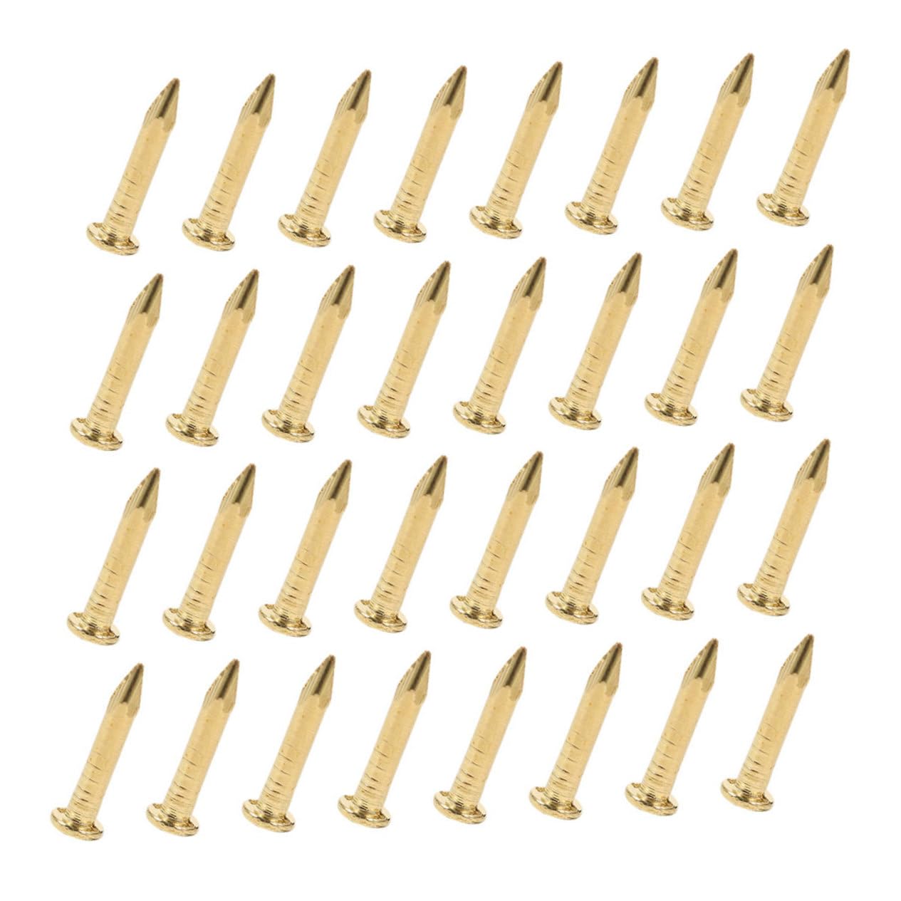 Mikikit 100pcs Copper Nails for Furniture Round Head Brad Nails Picture Fixing Nails Diy Craft Hardware Accessories