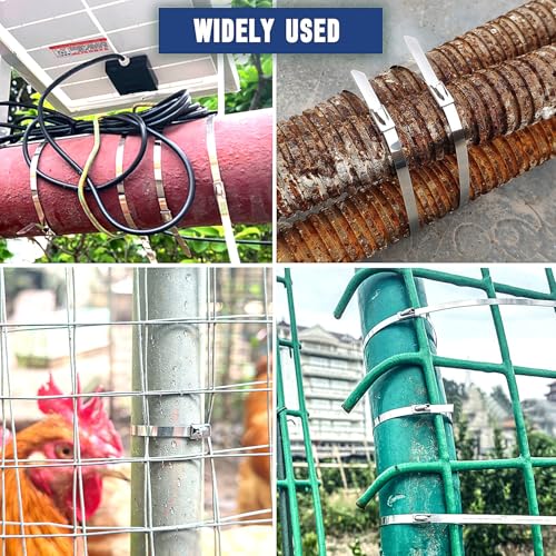 150PCS Heavy Duty Zip Ties 200 Pounds Tensile Strength 11.8Inch Metal Zip Ties Anti-Uv, Suitable For Chain Link Fence Components,Wire Mesh Rolls,Exhaust Wraps,Outdoor Poultry Fencing. by XUTTUM - Used condition - Image 5