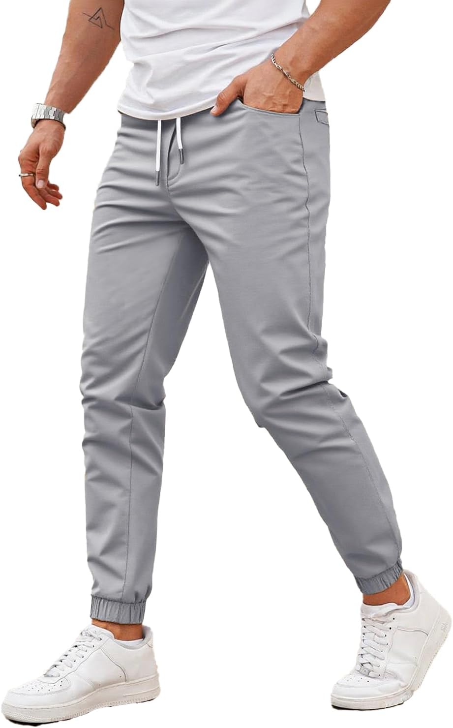 GINGTTO Mens Slim Fit Joggers Pants Elastic Waist Stretch Drawstring Tapered Leg