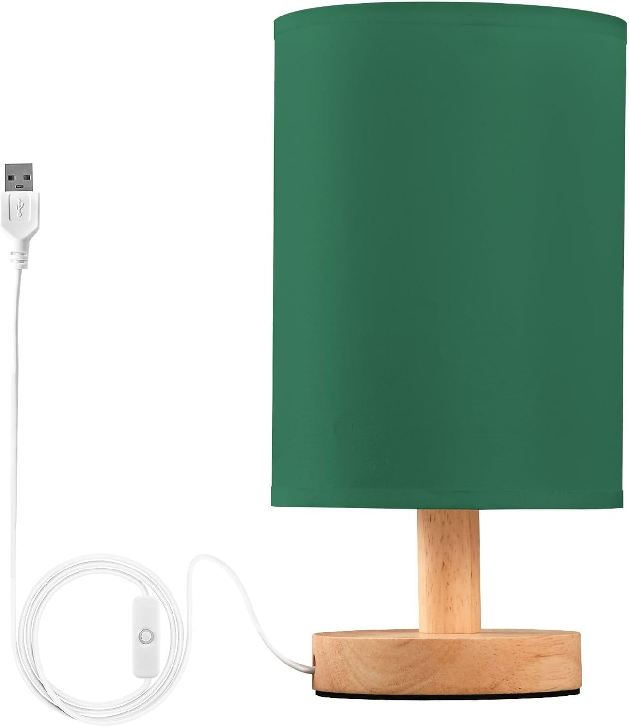 UMIRIKO Army Green Bedside Table Lamp for Bedroom Nightstand with USB ...