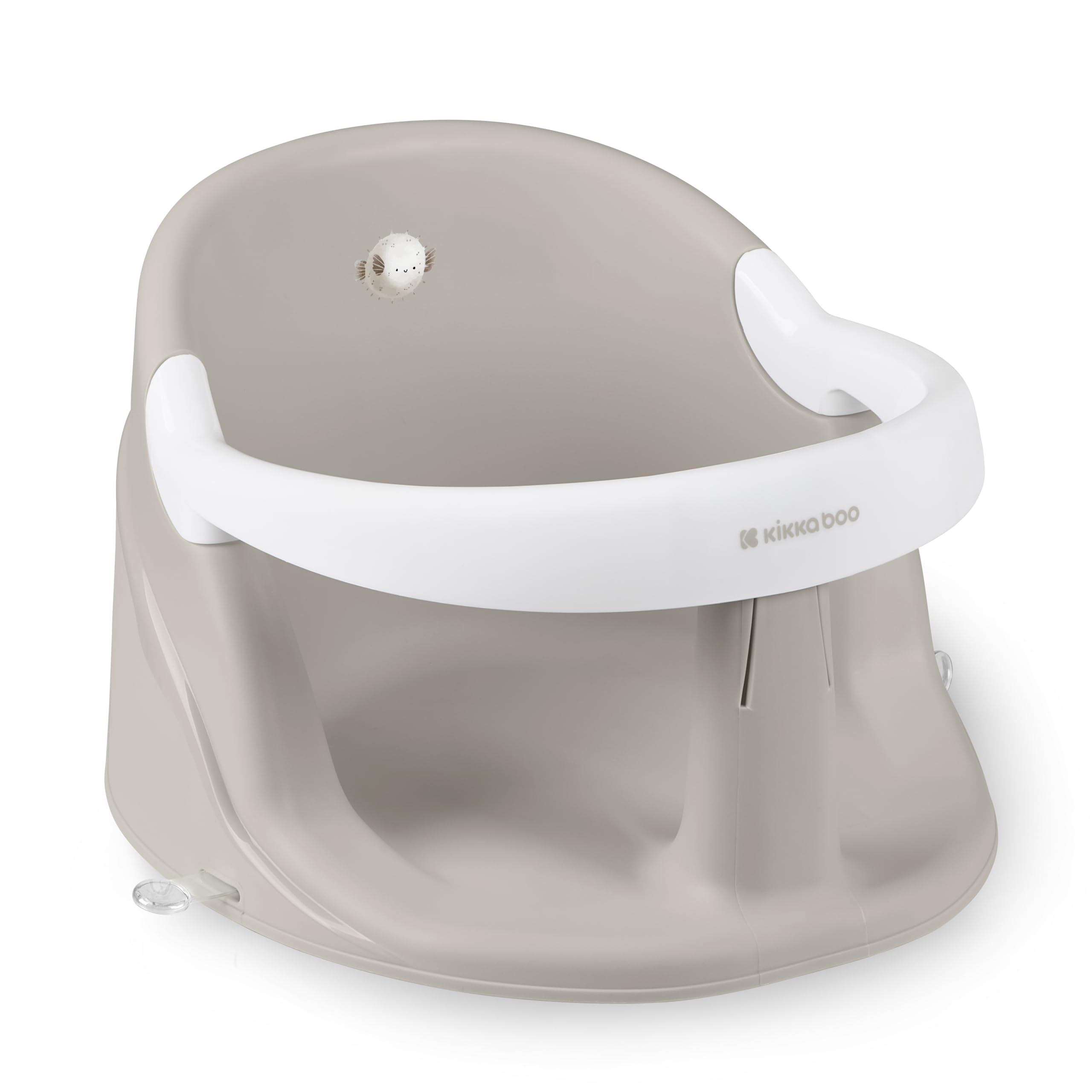 KikkaBoo OCEAN DEEP Baby Badesitz, für Babys ab 6+ Monaten, Ergonomische Badehilfe, Rutschfeste Saugnäpfe, Leicht zu Reinigen, Geeignet für Standardbadewannen, Sand