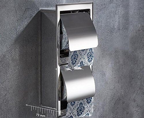 Recessed Toilet Paper Holder Double Roll Tissue Dispenser for Bathroom.