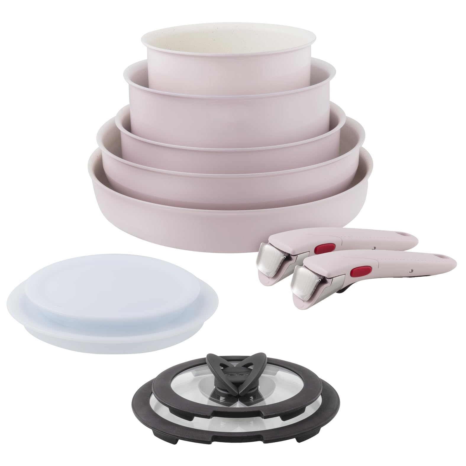 Tefal Ingenio Serenity 11-Piece Cookware Set, Full Edition, Non-Stick Coating, Induction, Stackable, Pink Clay, L830SB04 โ image 1
