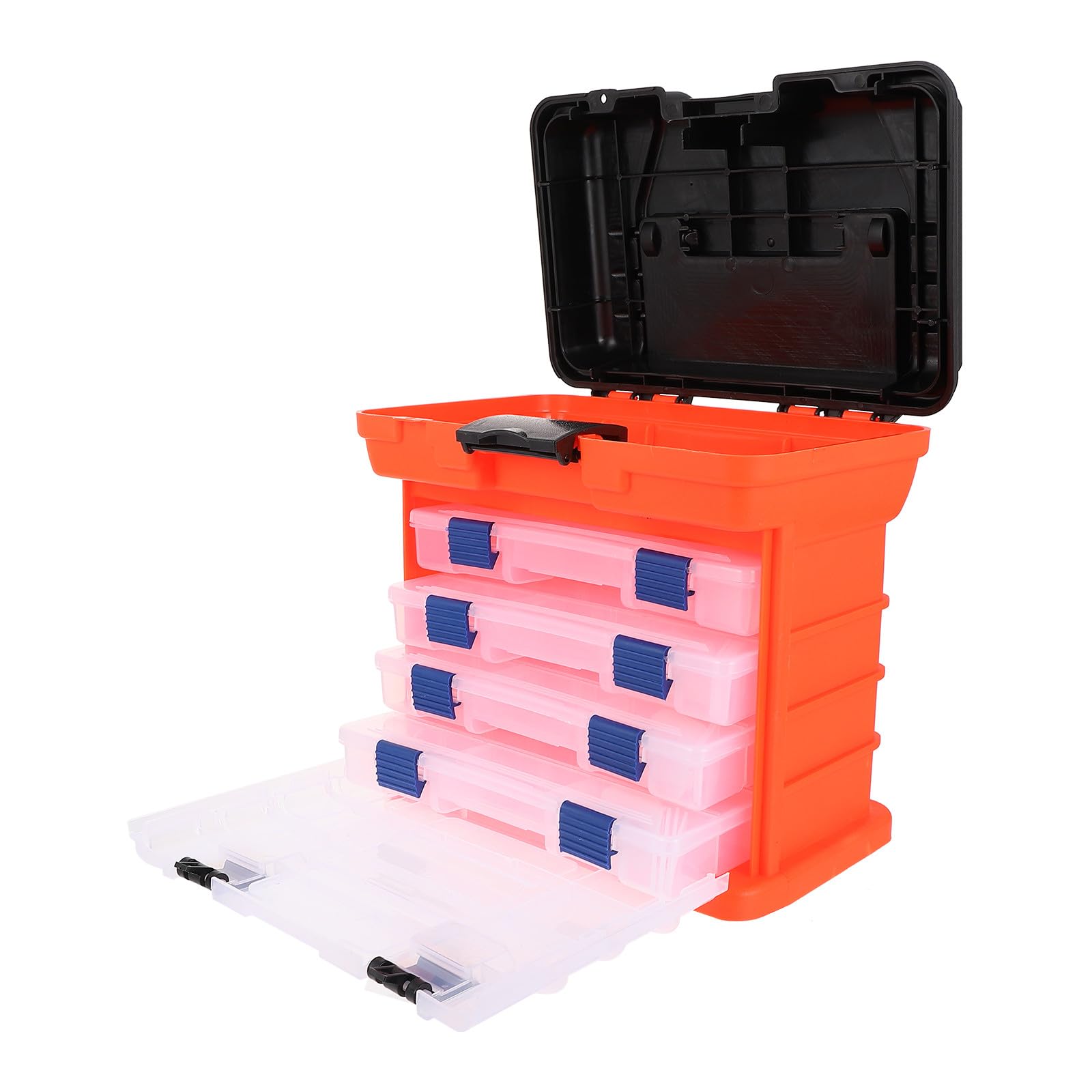 Boîte de Rangement pour Accessoires de Pêche à 4 Couches, Compartiments Séparés, Adaptée pour Truite et Pêche la Carpe en Plein Air