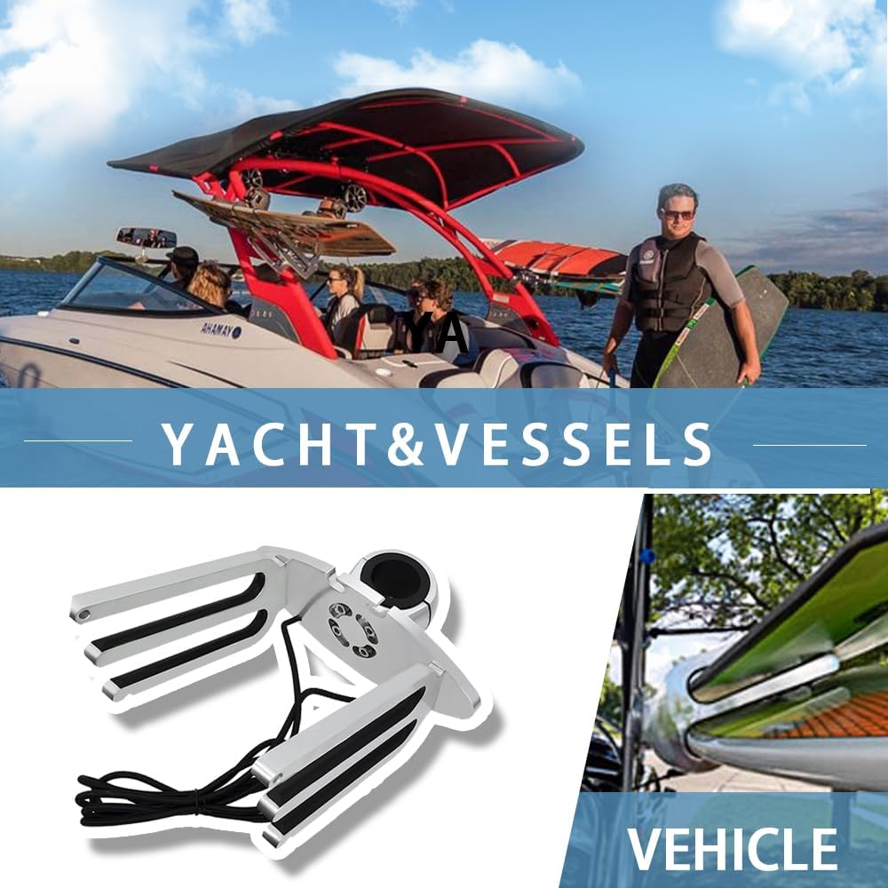 Support de tour de wakeboard en aluminium pour bateau, angle réglable de la base au niveau du bateau