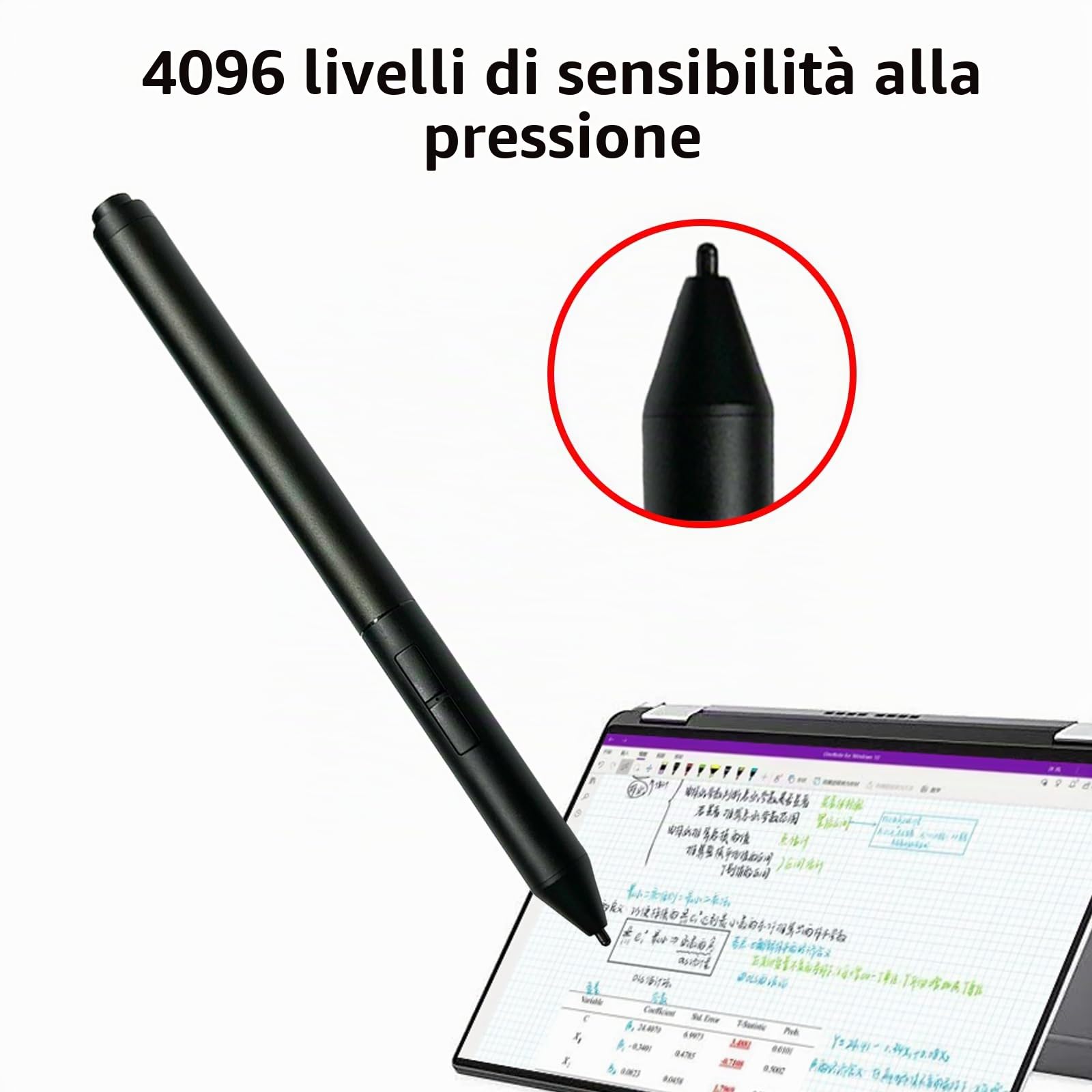 Active Pen G3 compatibile con HP Active Pen G3 EliteBook x360 G3/G4/G6/G7/G8/G9, Elite x2, ZBook Studio x360 G5, ProBook G1/G2, Elite Dragonfly Laptop per HP T4Z24AA 1FH00AA 4KL69AA (nero)