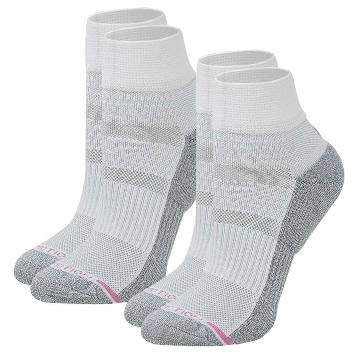 Image of Dr. Motion Compression Quarter Socks For Women With Enhanced Cushion And Breathable Arch Support 6 Pairs