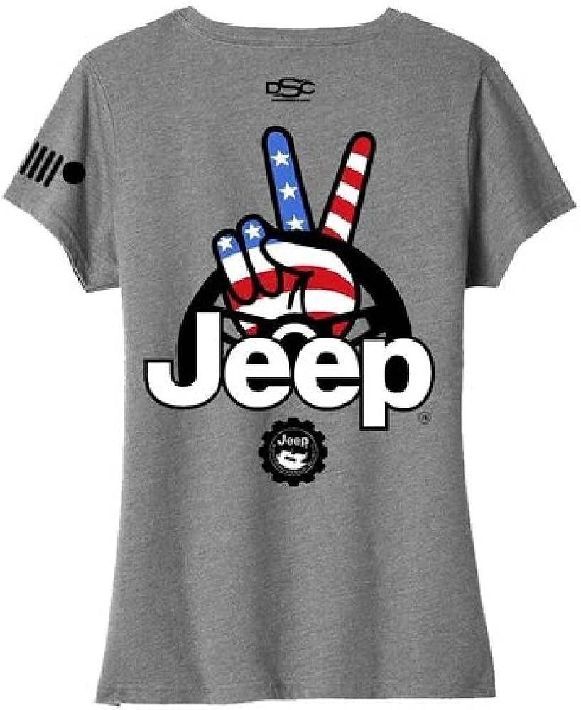 Vista 2 de Jeep Camiseta con cuello en V para mujer Wave USA