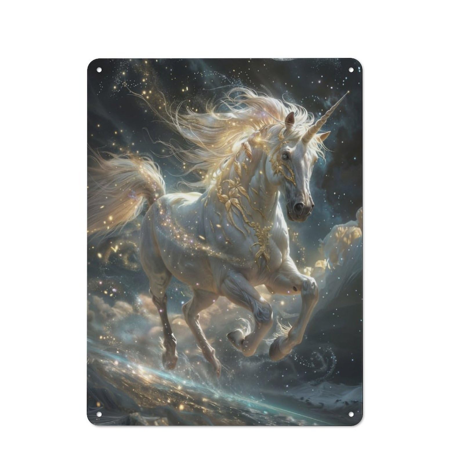 Junmoney Unicorn Metal Sign 40X30cm With For Home Bar Wall, Retro Decor, For Garage, Workshop And Man Cave Decoration