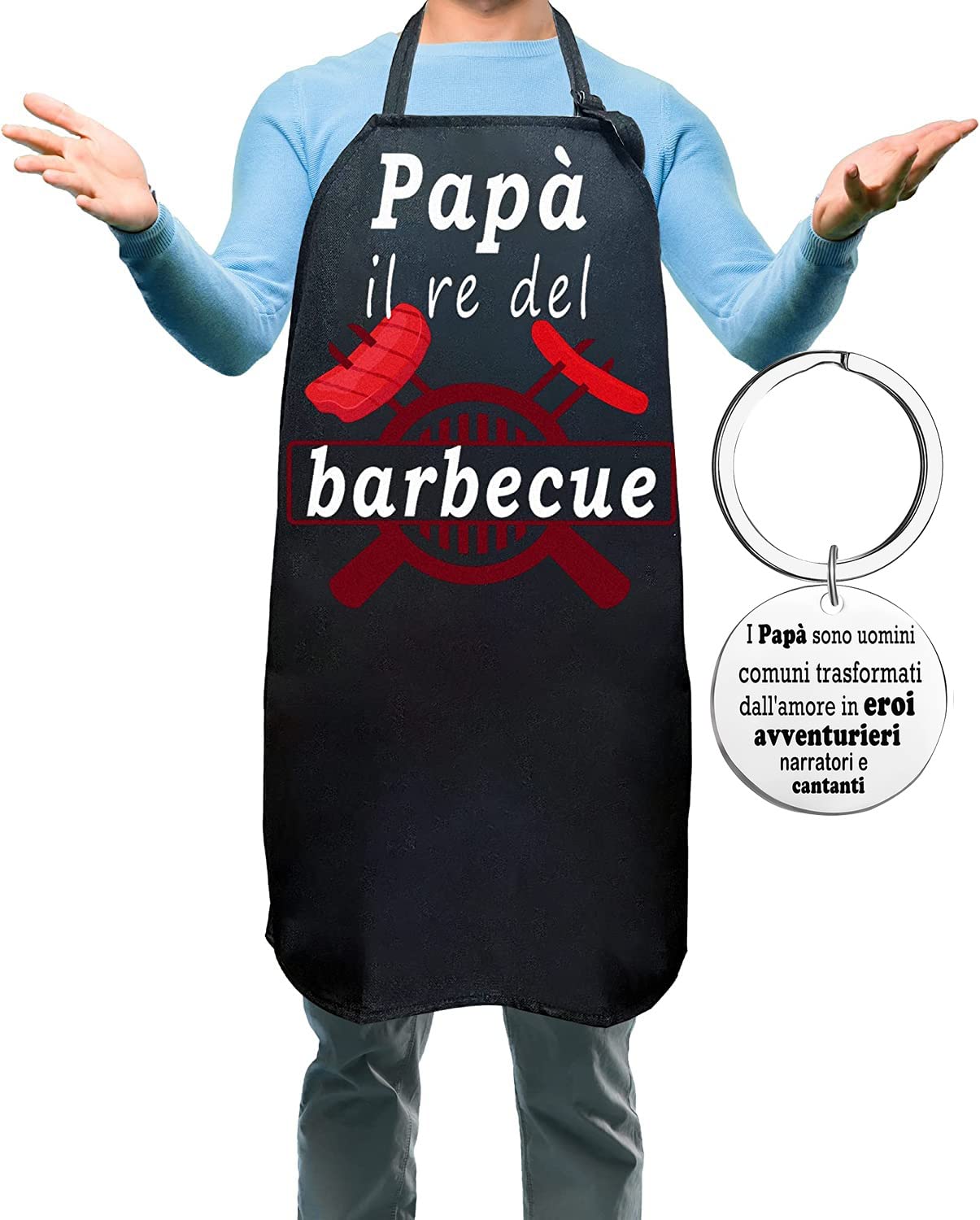 Grembiule Da Cucina Per Papà - Regalo Chef Uomo Impermeabile Con Tasca